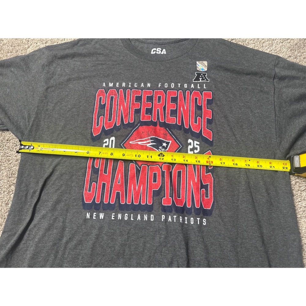 CSA New England Patriots AFC Conference Champions T-Shirt Gray XL 2025 - Picture 4 of 7